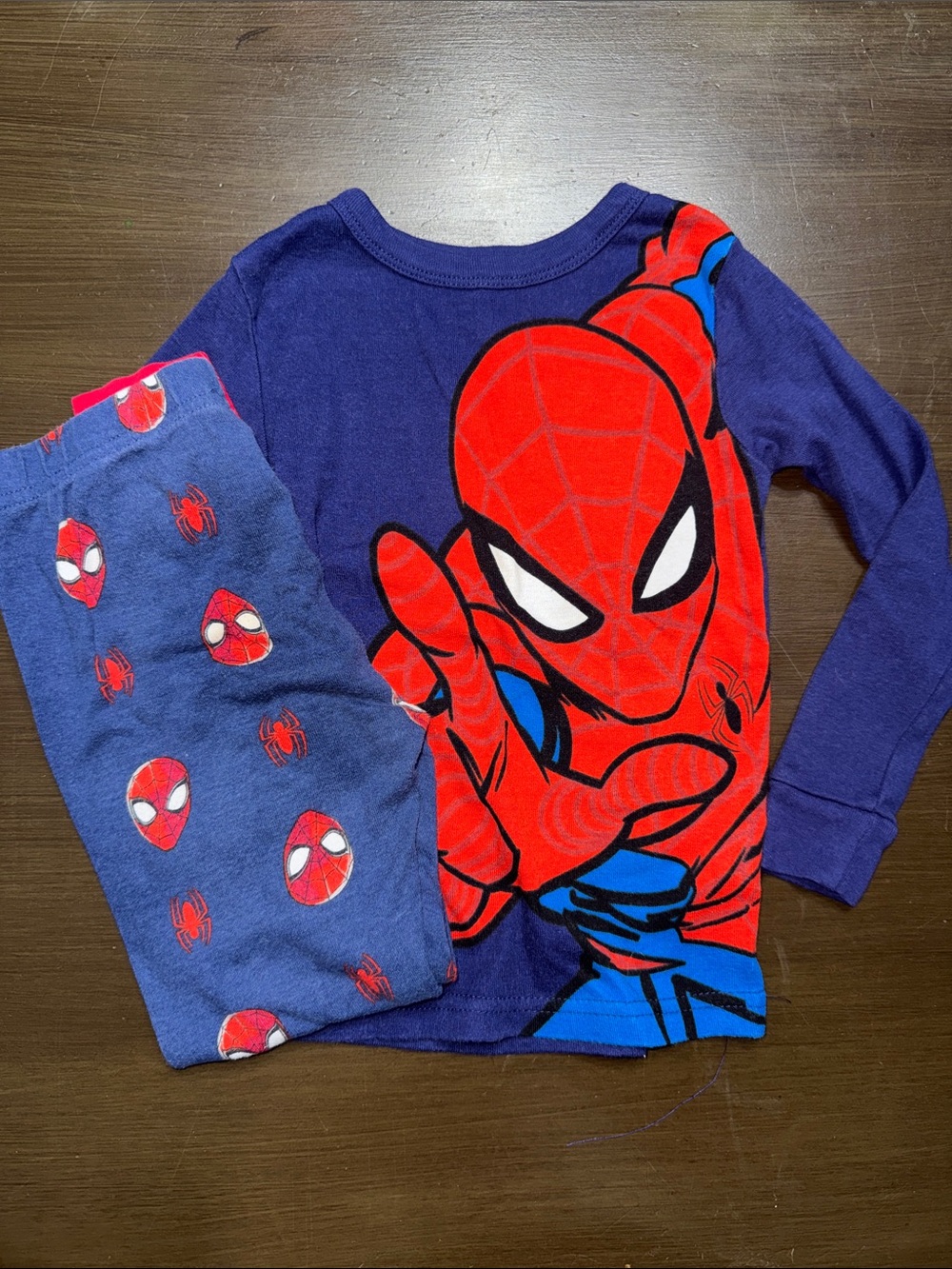 Marvel Spider-Man Long Sleeve Pajama Set in Navy & Red